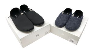 Two pairs of Mahabis slippers