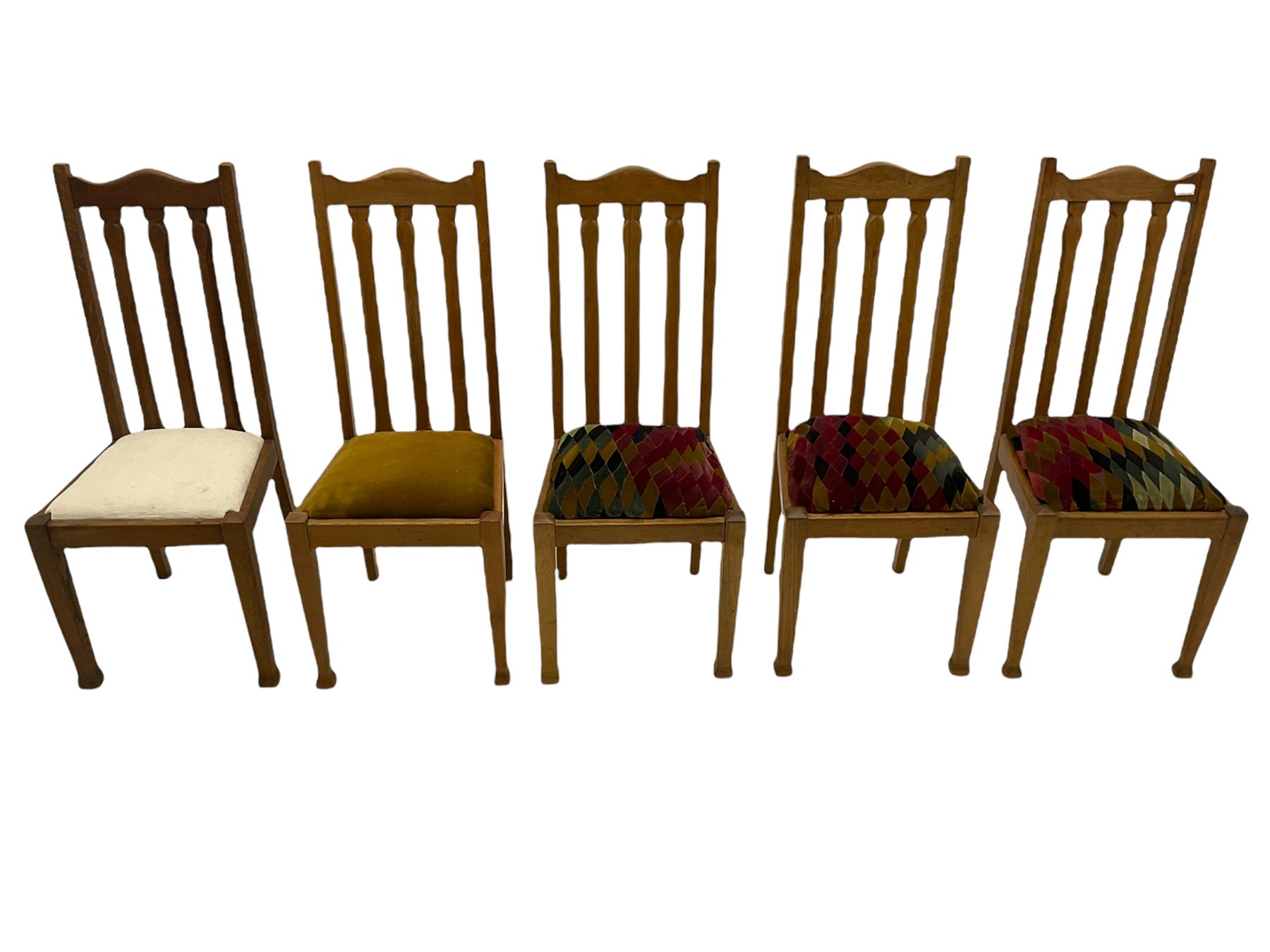 Set of five early 20th century oak dining chairs - Image 2 of 11