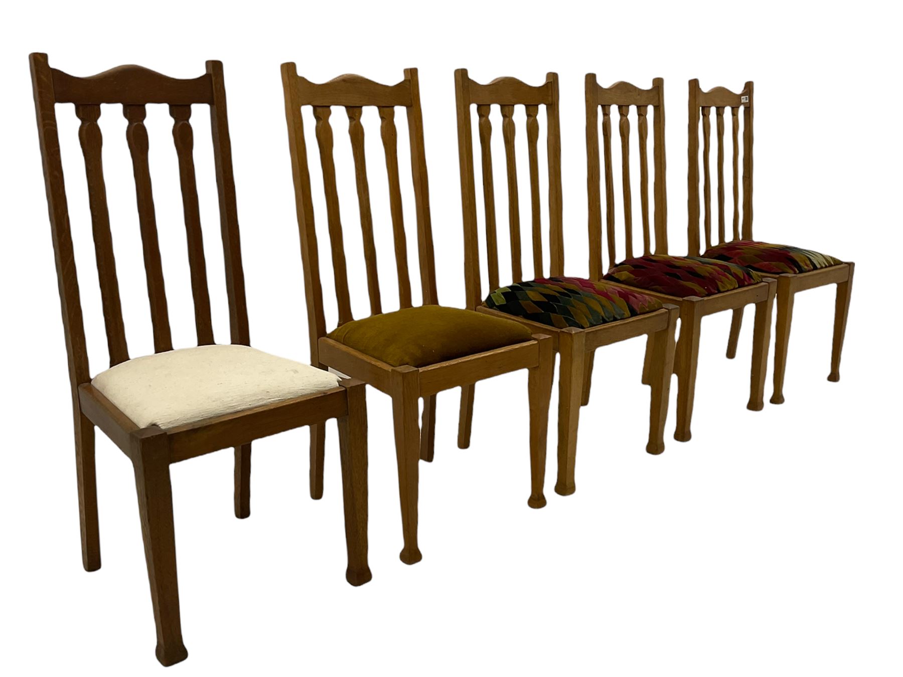 Set of five early 20th century oak dining chairs - Image 11 of 11