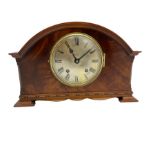 A mahogany cased 1950s spring driven mantle clock