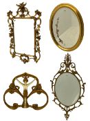 Oval mirror in gilt frame