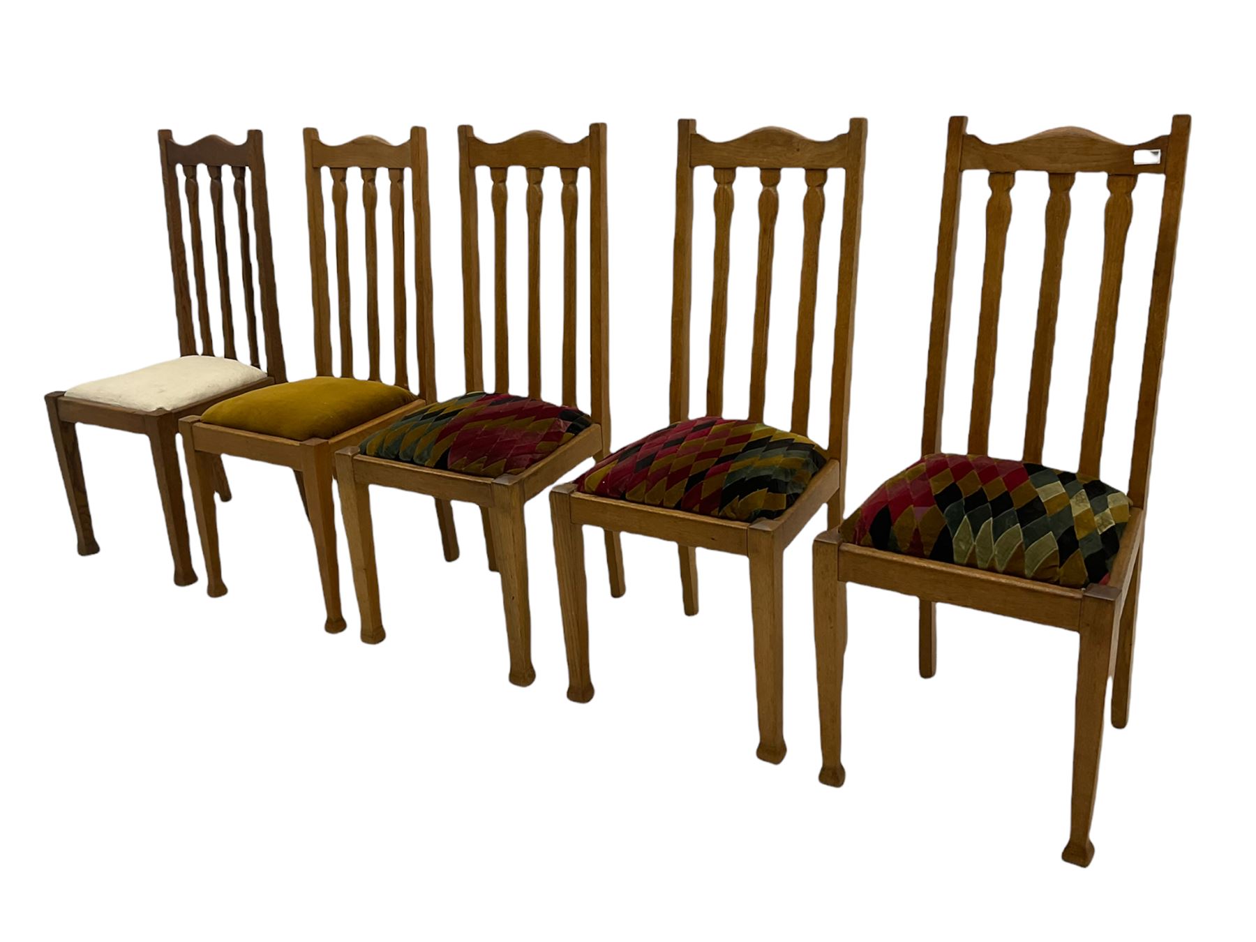 Set of five early 20th century oak dining chairs - Image 3 of 11