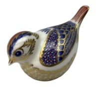 Royal Crown Derby Goldcrest paperweight with silver stopper