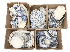 Quantity of Victorian and later blue and white ceramics