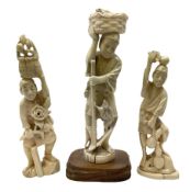 Three Japanese Tokyo School ivory figure