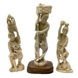 Three Japanese Tokyo School ivory figure