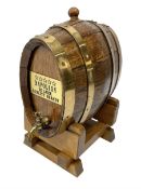 French miniature oak brandy barrel stamped Geraud Latiffe