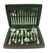 Case canteen of Oneida Community silver plated cutlery in the Mansion House pattern