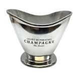 Polished aluminium Champagne bucket inscribed 'Cuvee de Prestige Champagne du Louvois' H24.5cm