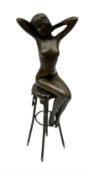 Art Deco style bronze modelled as a nude female figure