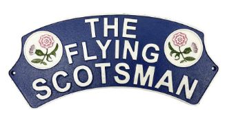 Cast metal sign 'The Flying Scotsman'