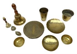 Collection of Eastern brassware to include planter