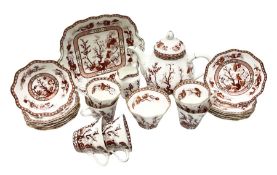 Coalport 'Indian Tree Coral' tea service for six