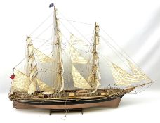 Three masted kit built sailing ship with cloth sales