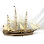 Three masted kit built sailing ship with cloth sales