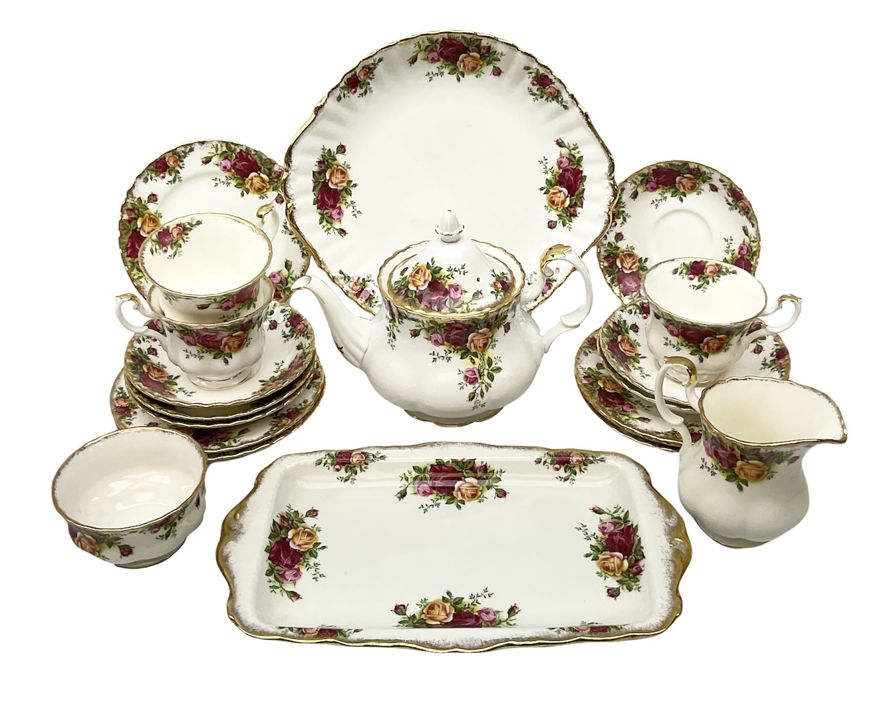 Royal Albert Old Country Roses pattern tea service
