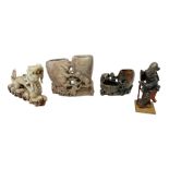 Three soapstone carvings