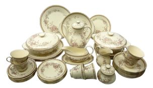 Royal Doulton ‘The Romance Collection’ dinner service decorated in the ‘Lisette’ pattern for six