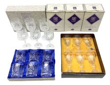 Set of six Edinburgh Crystal 'Continental' glass tumblers with original box
