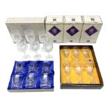 Set of six Edinburgh Crystal 'Continental' glass tumblers with original box