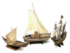 Wooden model of an exploration era ship