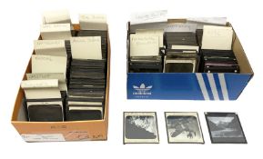Collection of approximately two hundred glass magic lantern slides including topographical views