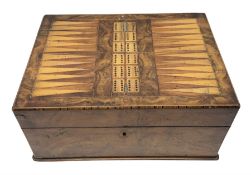 Victorian walnut sewing box