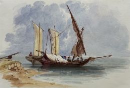 Charlotte/Louisa Holt (British early 19th century): Grand Tour Coastal scenes with Fishing Boats