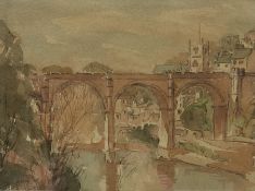 Angus Bernard Rands (British 1922-1985): 'Knaresborough Viaduct'