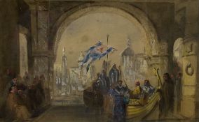 William McAlpine (British fl.1820-1883): Venetian Canal Scene