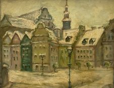 Barbara Houwalt (Polish 1911-2005): Cityscape 'Poznan'