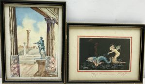 Rayo G*** (19th/20th century): 'Pompei Amarini-Corse' & 'Pompei Tempro di Apollo'