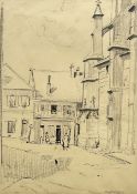 Clifford Hall (British 1904-1973): Continental Street Scene