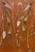 Ivan Namirriki (Aboriginal 1961-): 'Mimi Spirits' in the style of prehistoric ochre rock painting