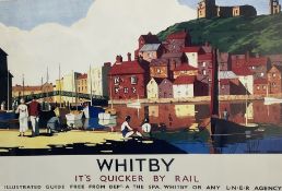 After K Hauff (British early 20th century): 'Whitby - It's Quicker By Rail!'