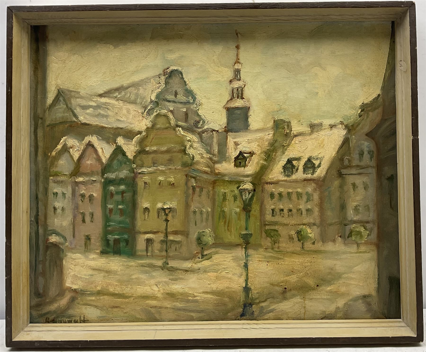 Barbara Houwalt (Polish 1911-2005): Cityscape 'Poznan' - Image 2 of 4