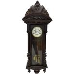 A late 19th century German Vienna style weight driven wall clock c1880