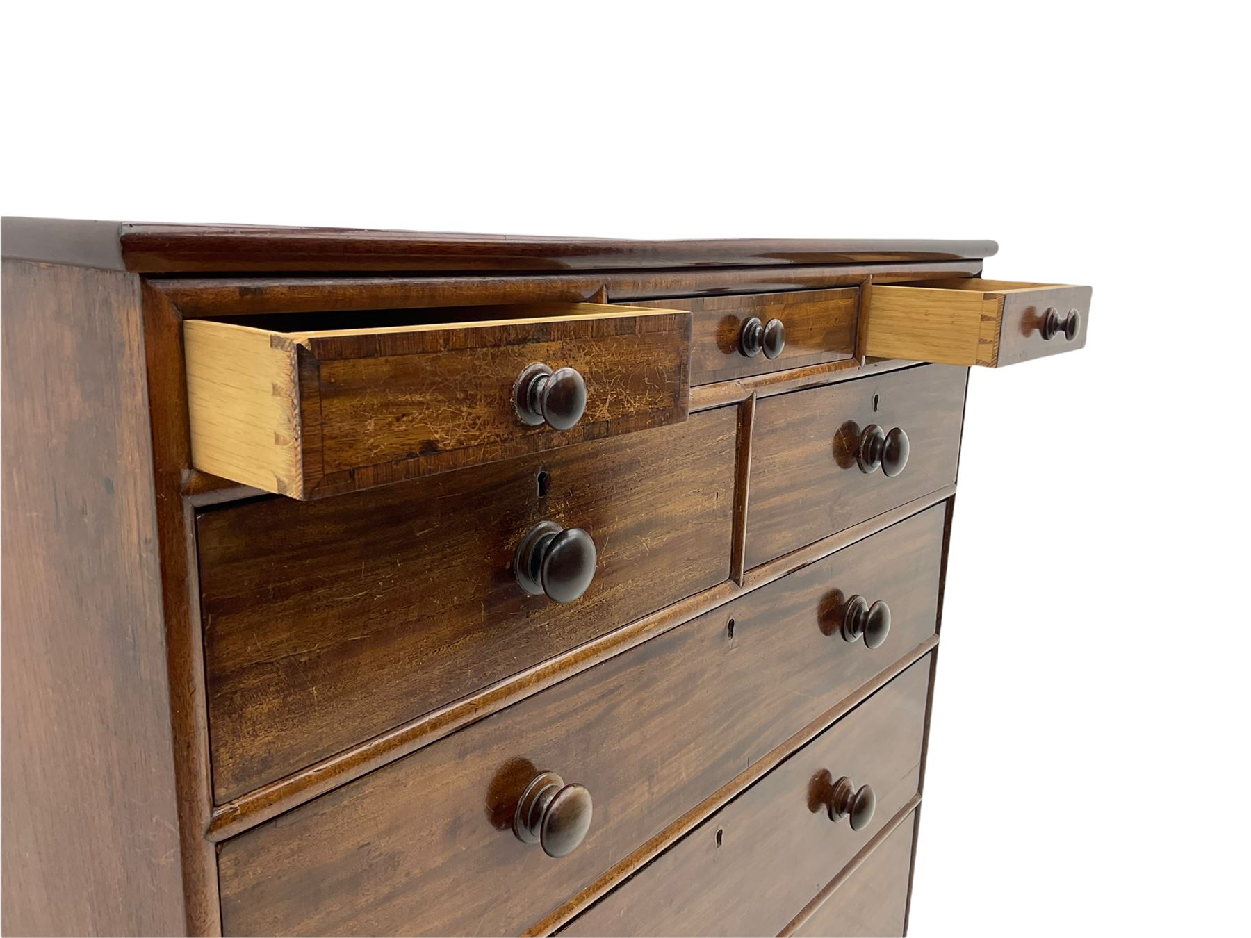 19th century mahogany chest - Image 9 of 14