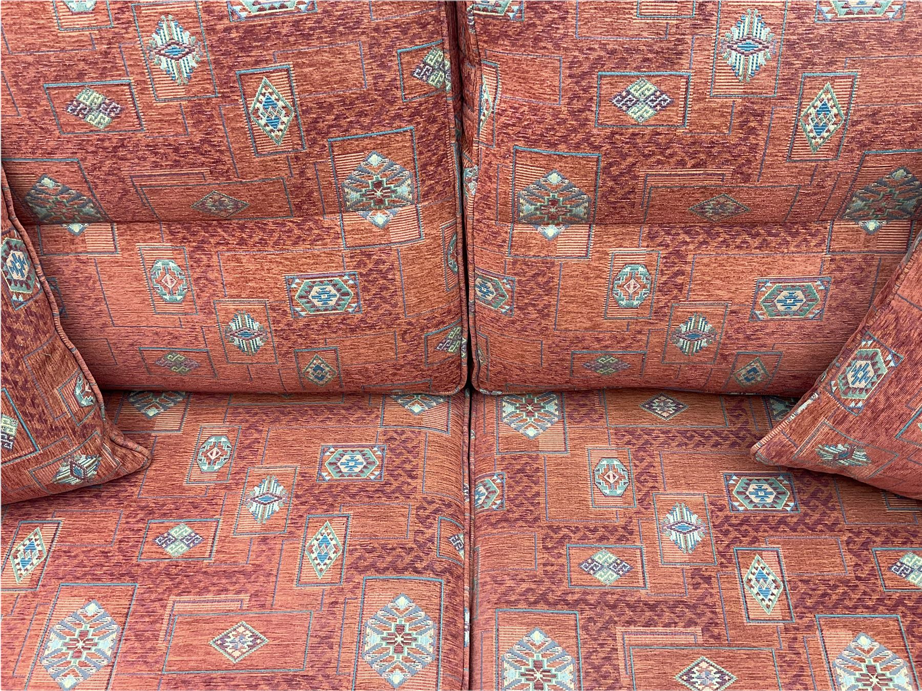Ercol medium elm framed three seat bergere sofa - Image 10 of 14