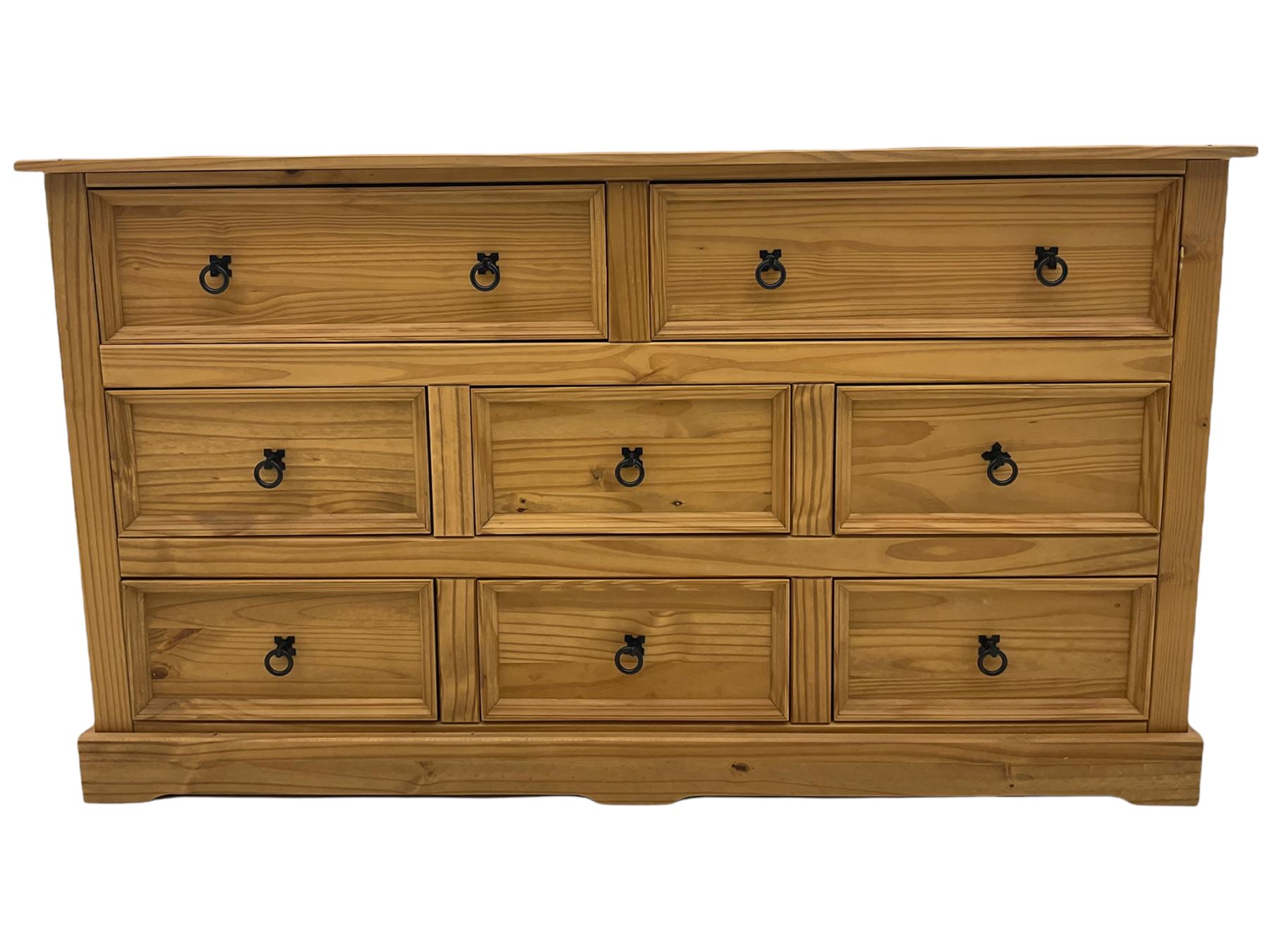 Pine chest fitted with eight drawers