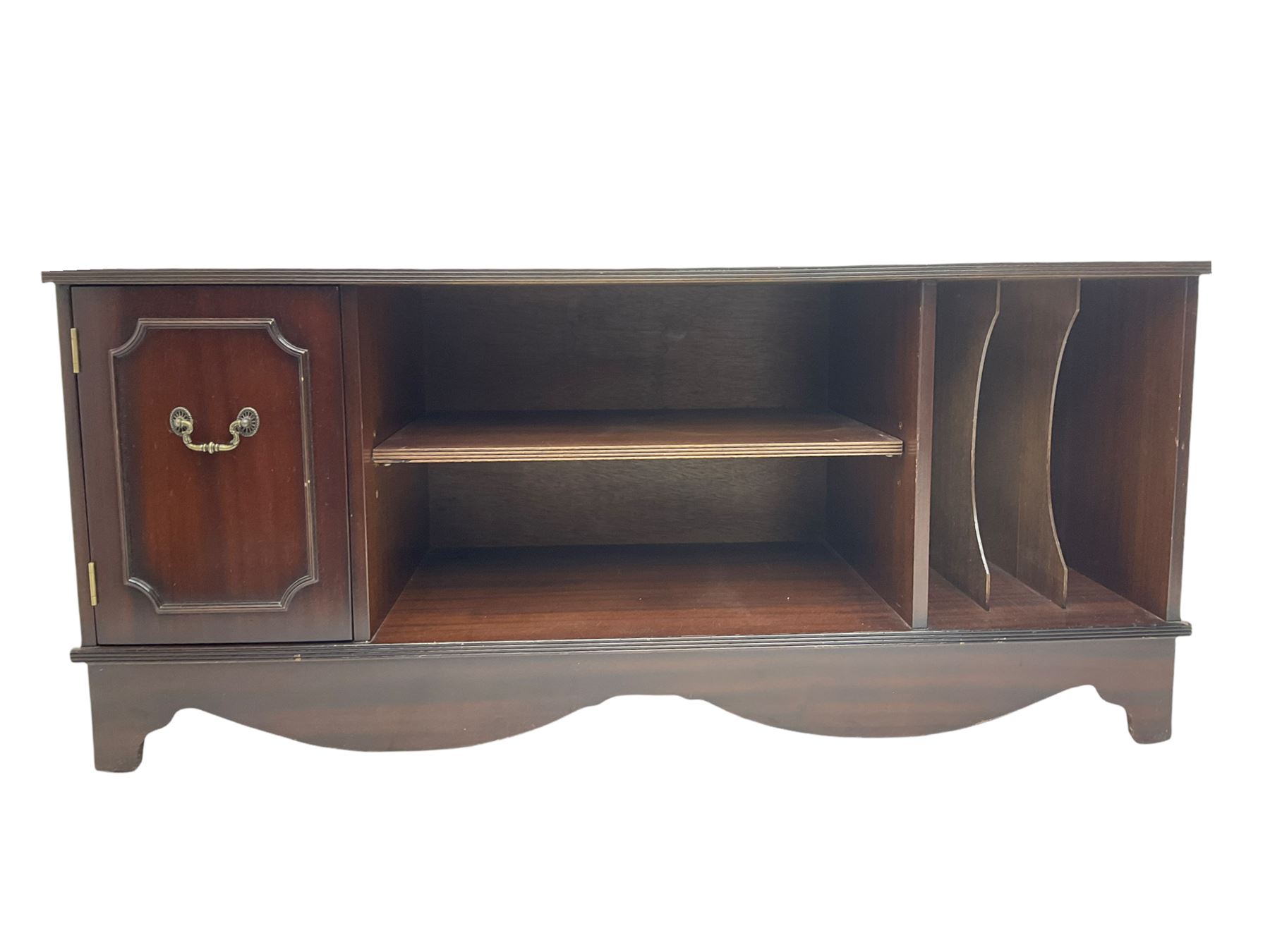 Reproduction mahogany stand with inset leather top