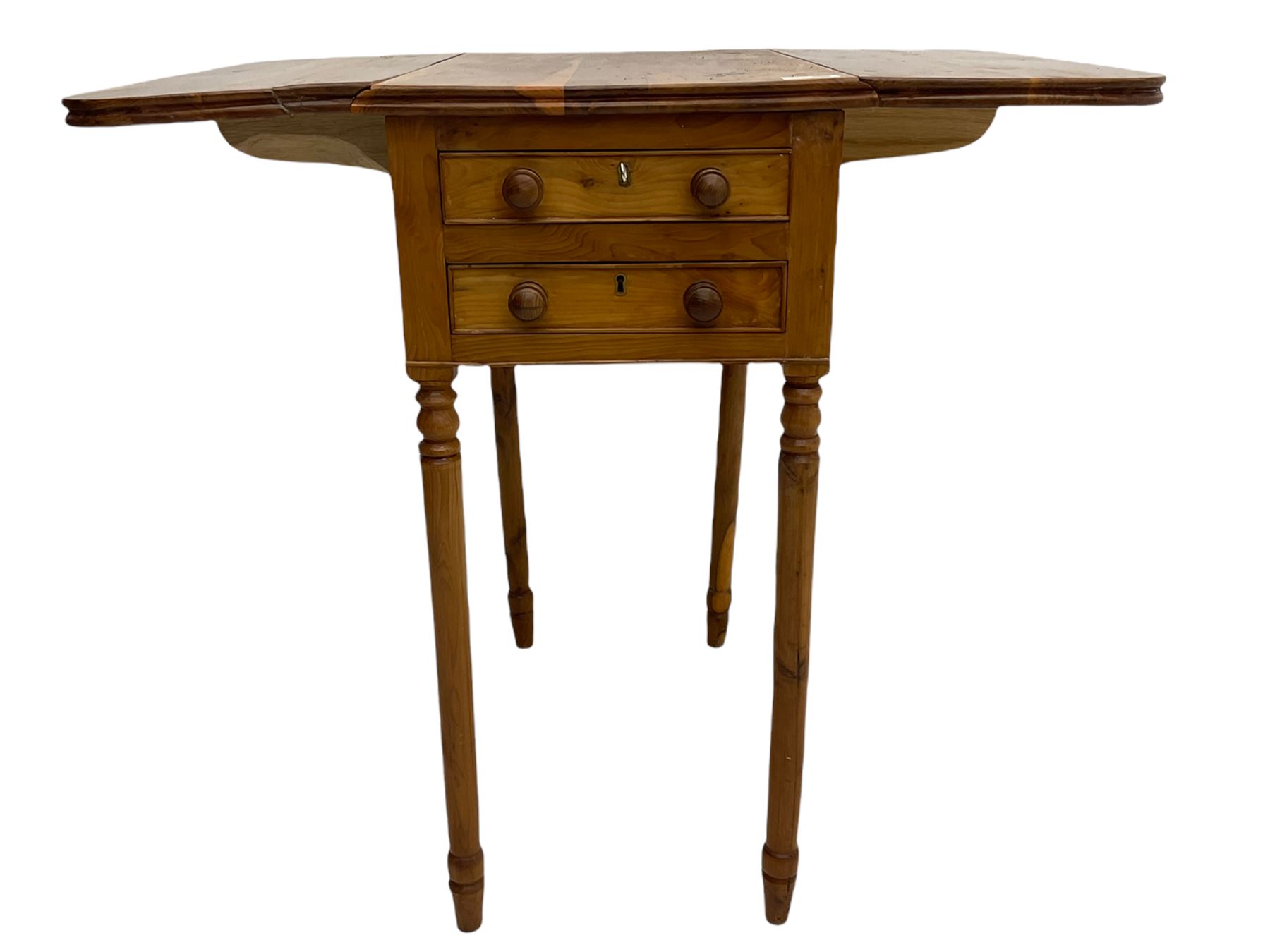 Yew wood drop leaf occasional table - Image 7 of 10