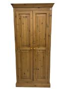 Solid pine double wardrobe