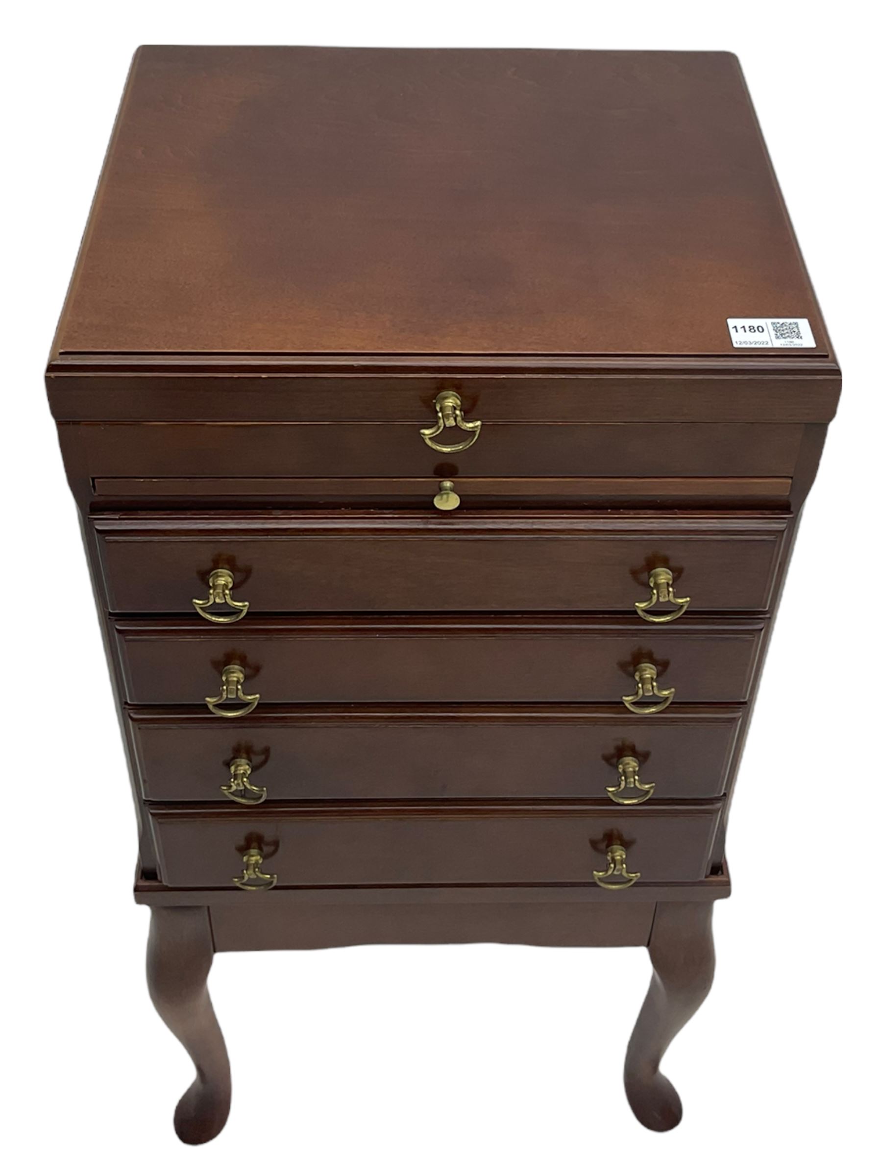 Mahogany pedestal chest on stand - Image 2 of 6