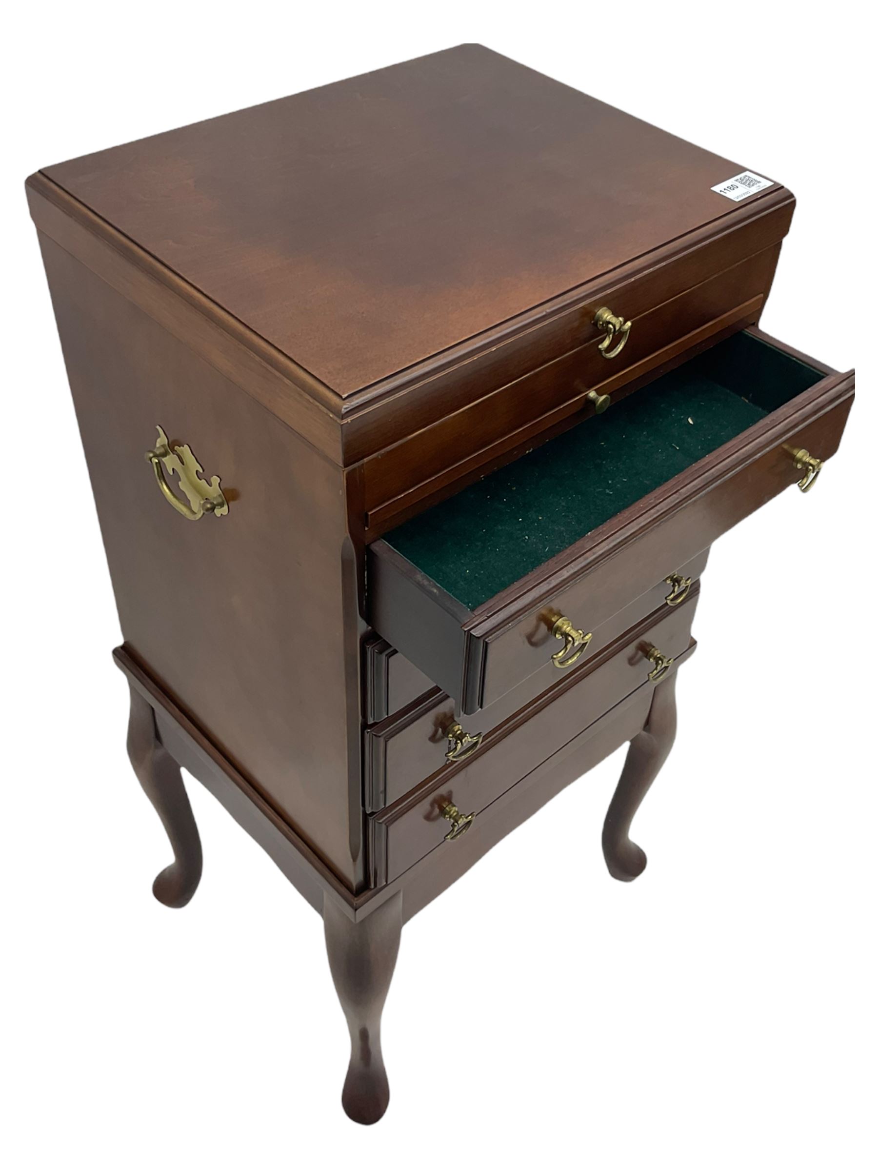 Mahogany pedestal chest on stand - Image 4 of 6