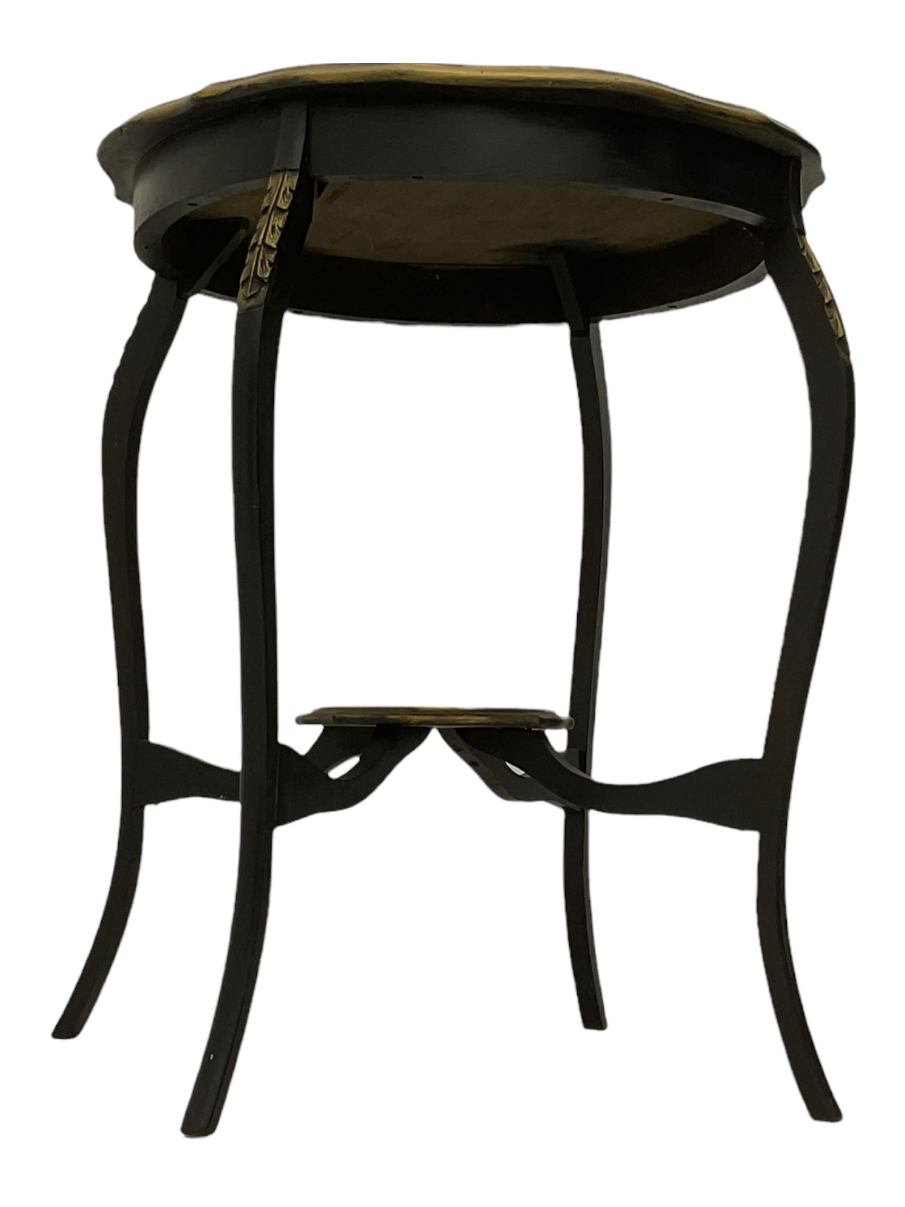 Early 20th century black painted and gilded centre table - Image 11 of 11