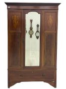 Edwardian inlaid mahogany wardrobe