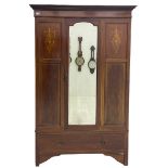 Edwardian inlaid mahogany wardrobe