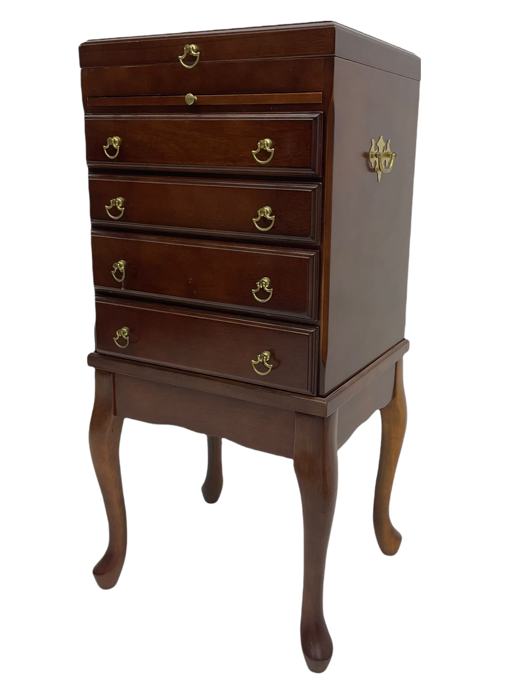 Mahogany pedestal chest on stand - Image 3 of 6