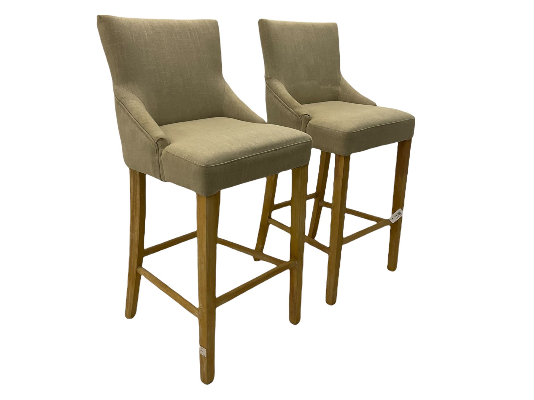 Pair of light oak bar stools - Image 5 of 12